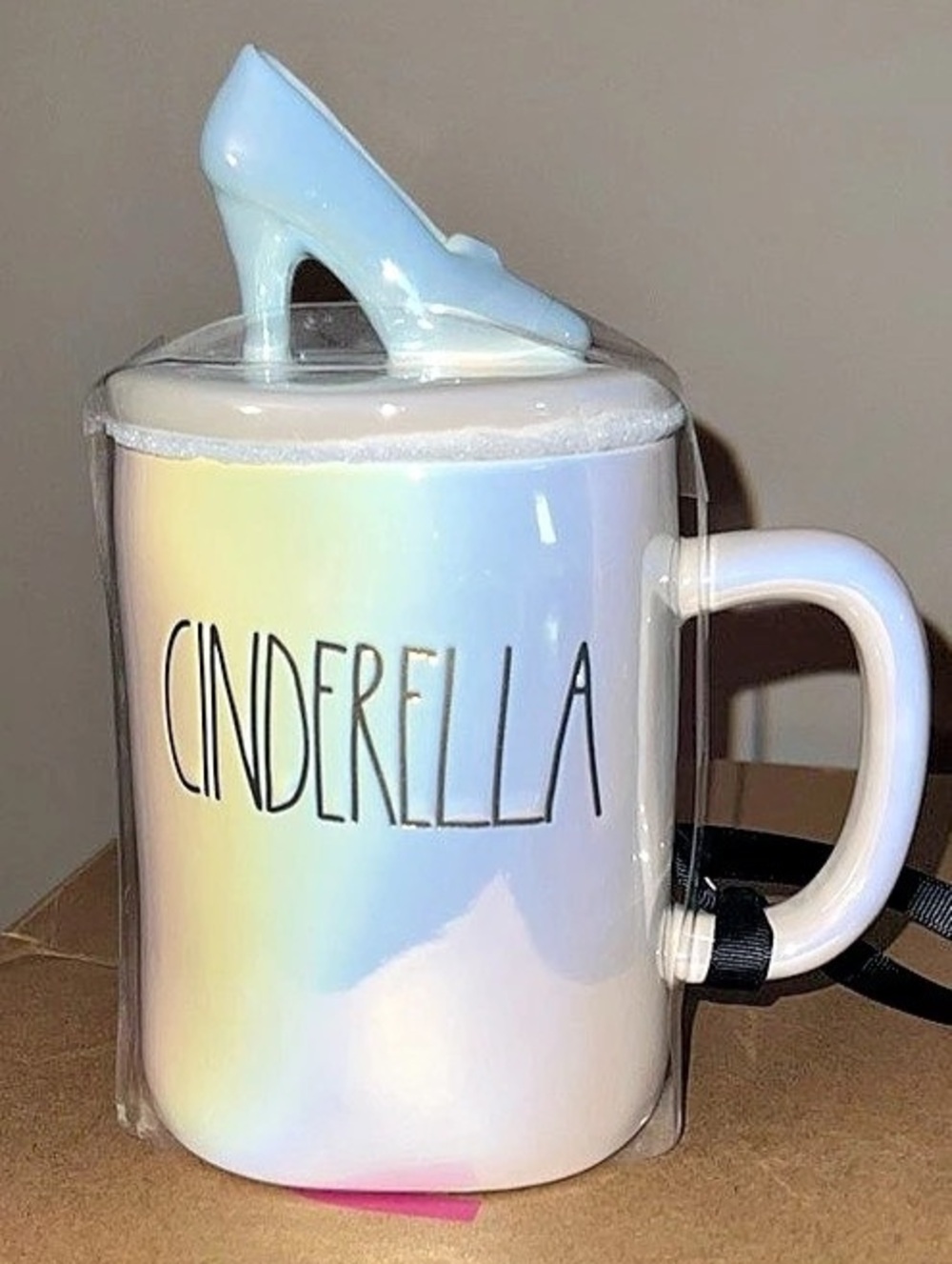 Disney Collection by Rae Dunn Cinderella Mug with Glass Slipper Topper - NWT
